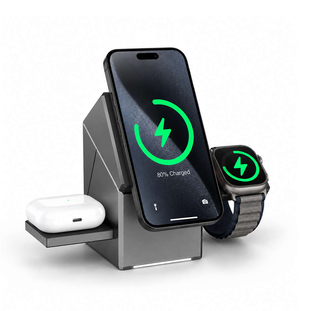 3-in-1 magnetic wireless charging station